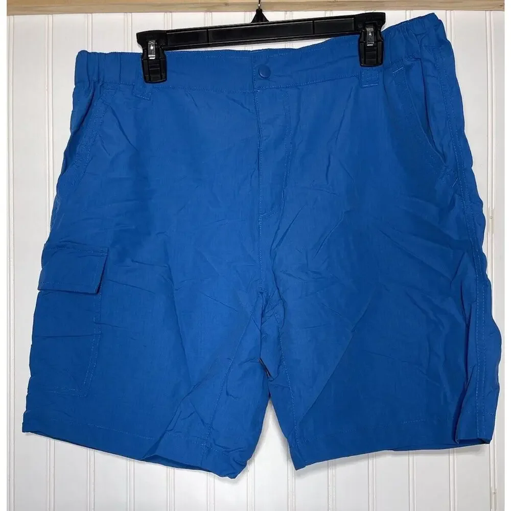Red Hook Lure Shorts  Men Large Fishing Outdoor Hiking Belted Nylon Blue